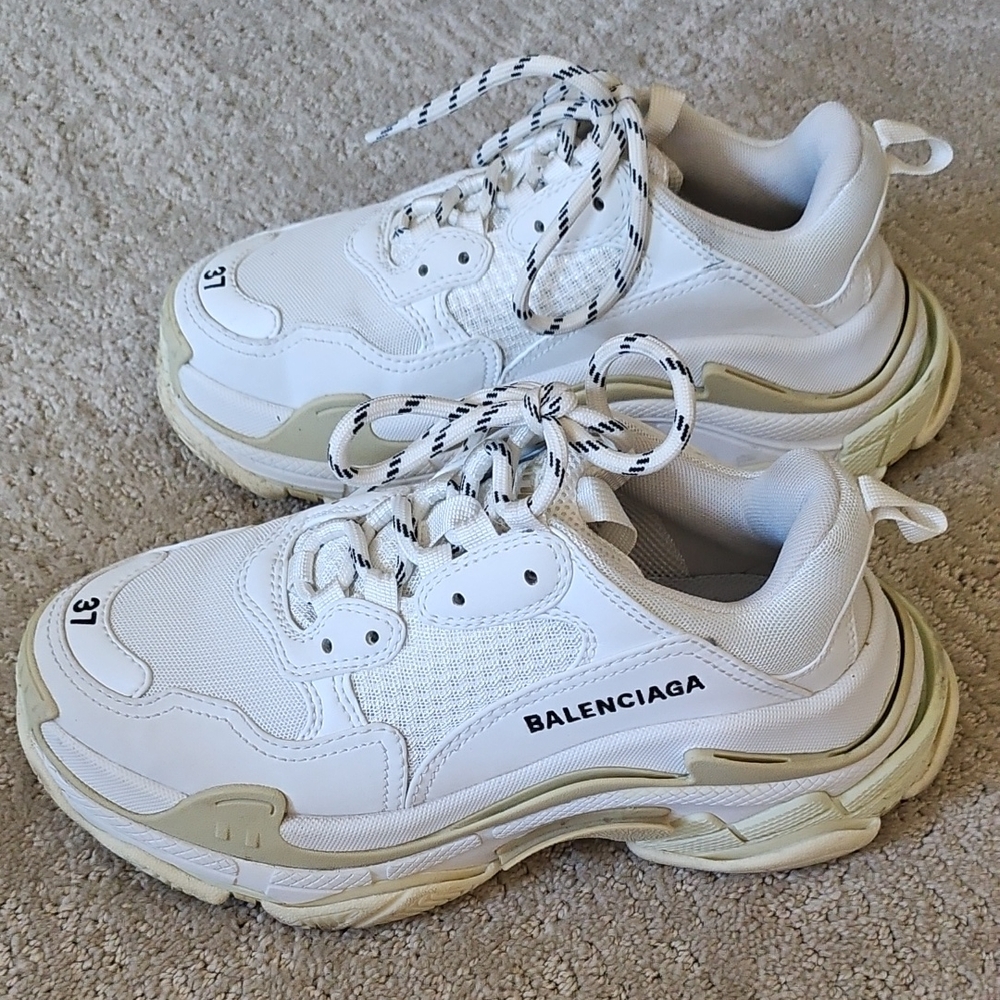 Balenciaga White and Cream Sneakers